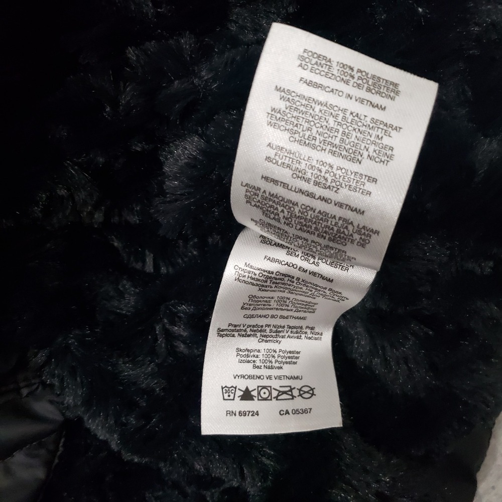 Columbia Jacket Womens XL Black Full Zip Hooded Diamond Quilted Fleece Lined - Picture 6 of 11